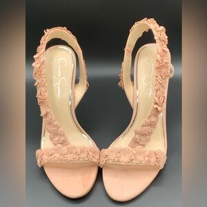 Jessica Simpson Blush Floral Heels – Size 11M | JS-Jessin in Microsuede